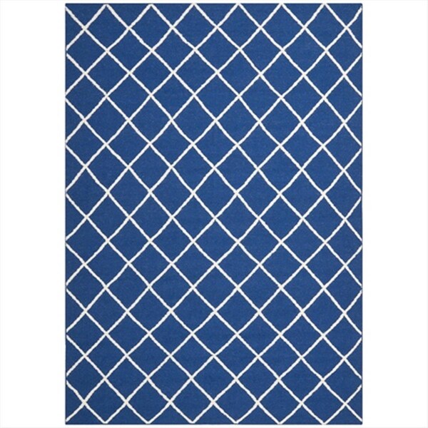 Safavieh 5 ft. x 8 ft. Medium Rectangle Contemporary Dhurries- Dark Blue- Flatweave Rug DHU565A-5 - main
